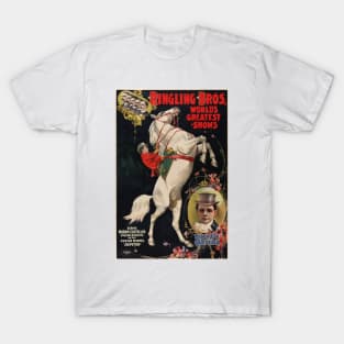 Ringling Bros Horse Circus Performances Stunt Advertisement Vintage T-Shirt